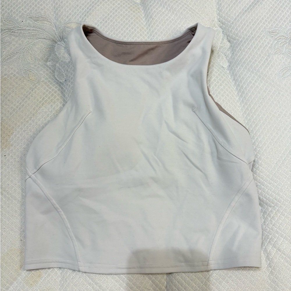 White Sleeveless Top / built in bra